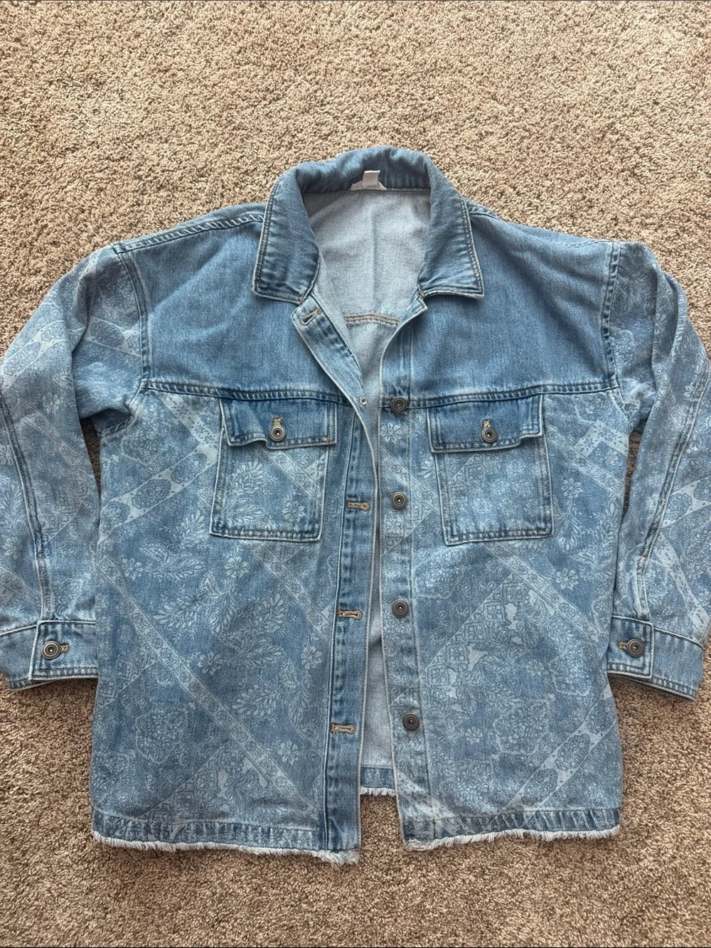Tribal Jeans Vintage-Inspired Blue Denim Jacket - Women's Denim Coat, size large - Picture 3 of 5